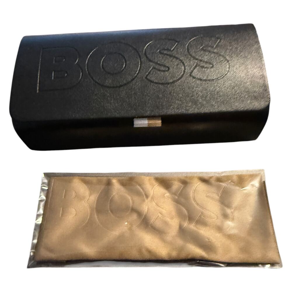 Hugo Boss Sunglasses Eyeglasses Glasses Hard Case Black w/ Lens Cloth New